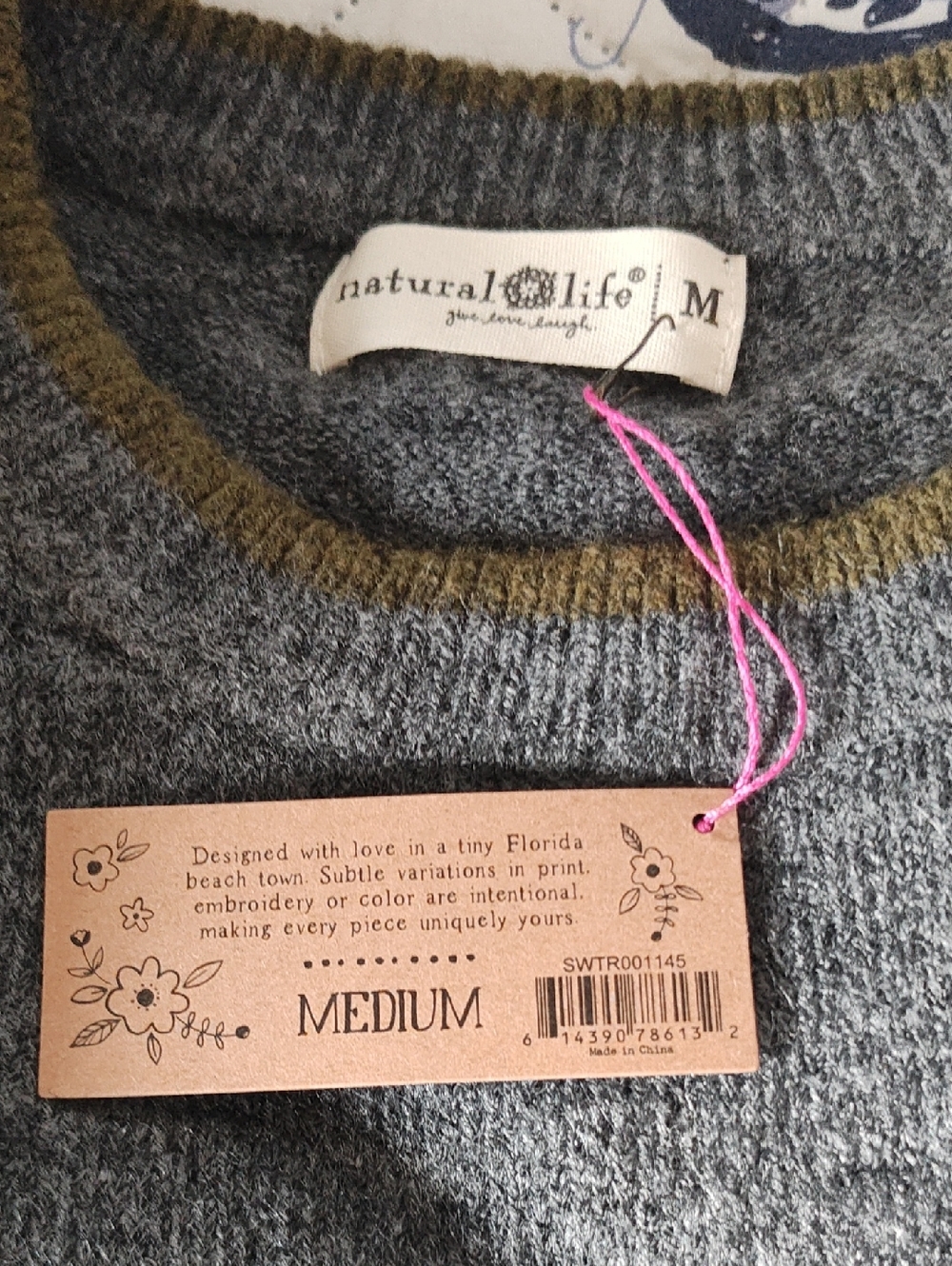NATURAL LIFE: CHARCOAL CAT ICON SWEATER - Picture 5 of 7